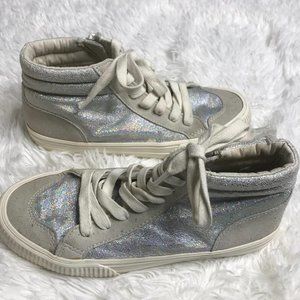 Zara Girls Iridescent High Top Sneakers size 3